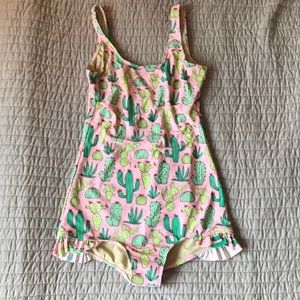 Vintage-style pin-up Cactus Print Bathing suit